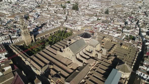 Iconic Mosque-Cathedral of Cordoba - UNESCO World Heritage Site; aerial