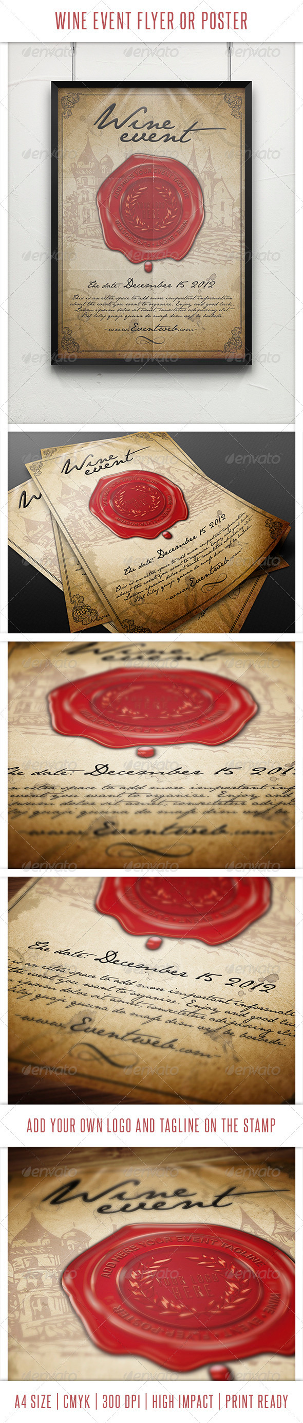 Wine Event Flyer or Poster Template - Events Flyers