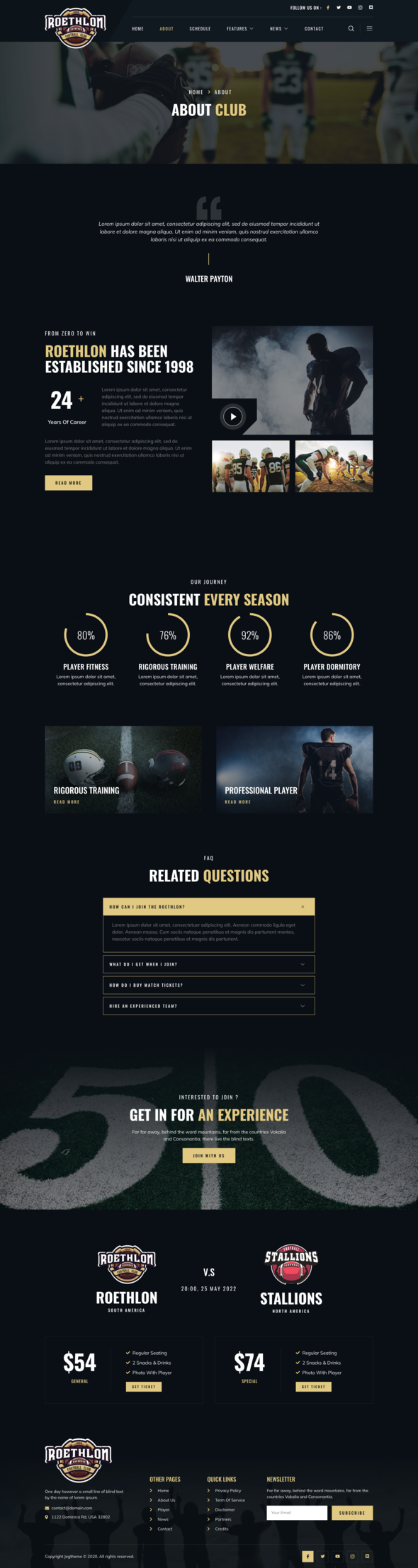 Roethlon ? American Football & NFL Elementor Template Kit