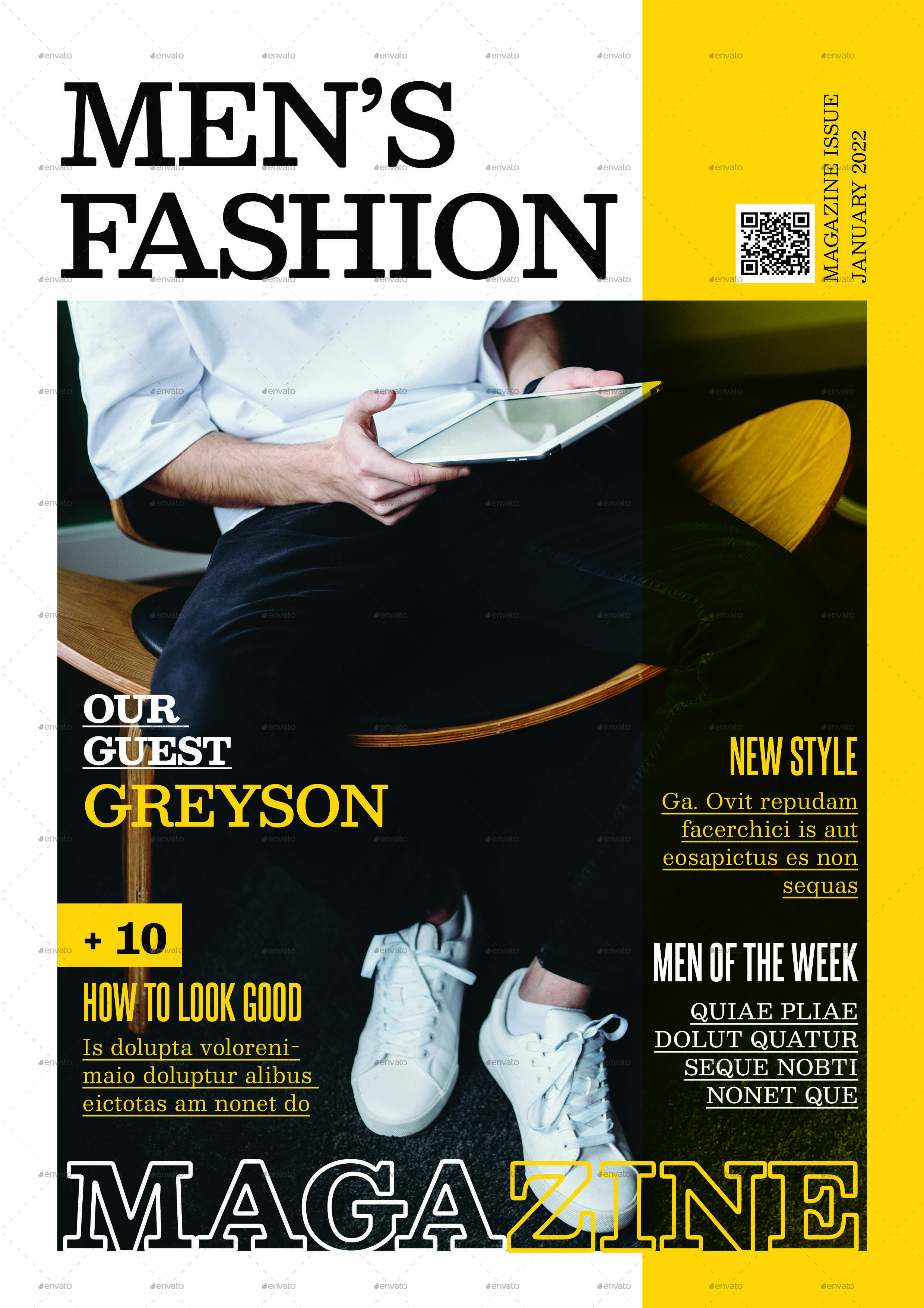 Men's Fashion Magazine, Print Templates | GraphicRiver