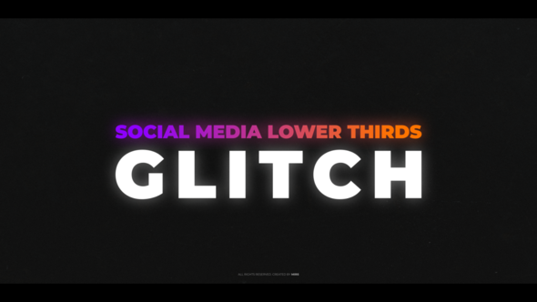 Social Media Lower Thirds: Glitch (MoGRT)