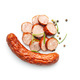 Smoked pork sausages. Sliced salami. - PhotoDune Item for Sale