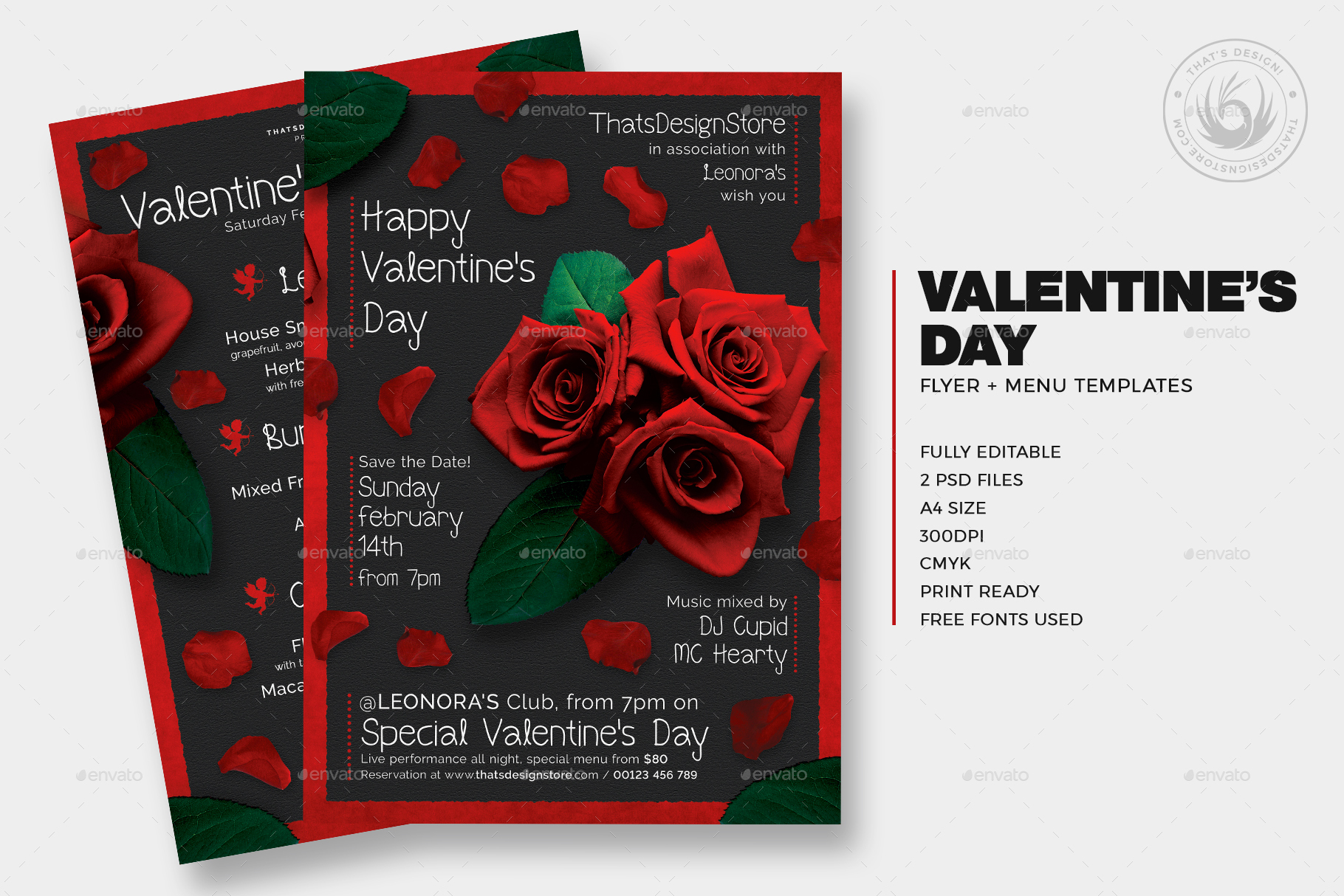 Valentines Day Flyer Menu Bundle V2 By Lou606 Graphicriver