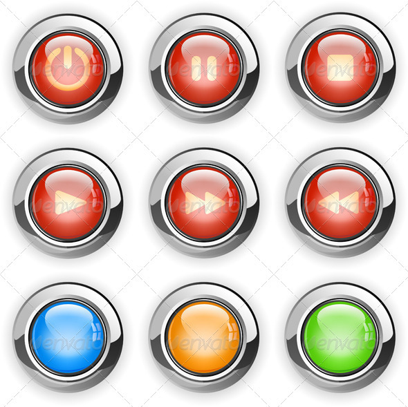 Media player buttons set - Web Elements Vectors