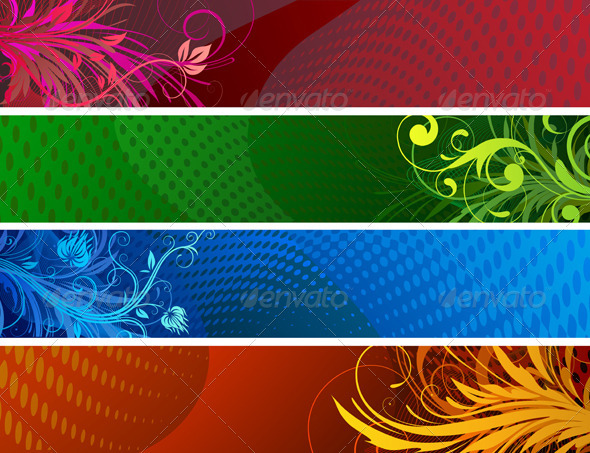 Floral banners - Backgrounds Decorative