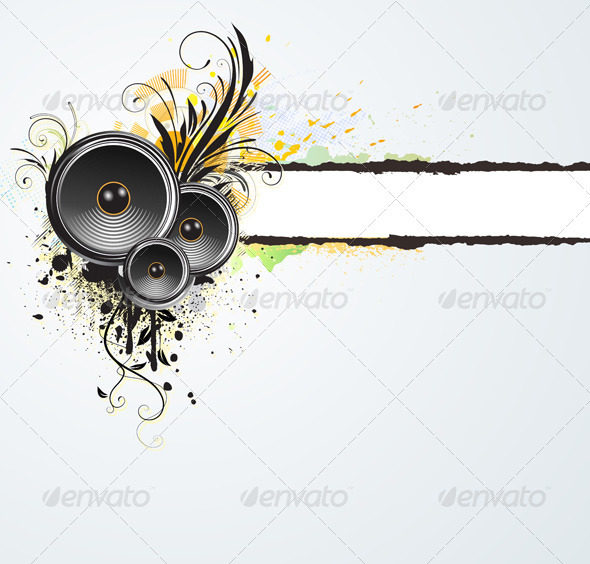 Grunge floral banner - Decorative Vectors
