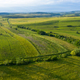 Aerial view of countryside vibrant green hills. Transylvania, Romania, drone point of view - PhotoDune Item for Sale