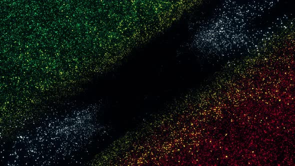 Saint Kitts And Nevis Flag With Abstract Particles