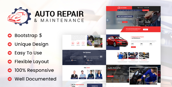 Auto Repair - Responsive HTML Template by medialinkers22 | ThemeForest