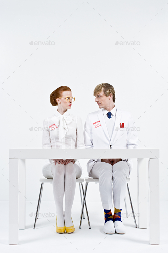 Businesspeople face to face - Stock Photo - Images