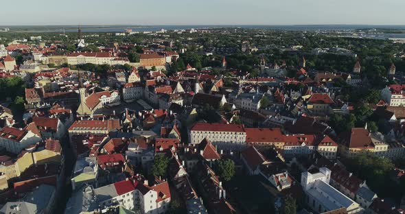Air View of Tallinn Old Town 
