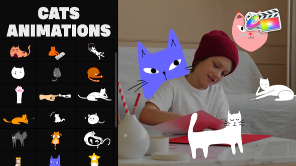 Cartoon Cats Animations for FCPX