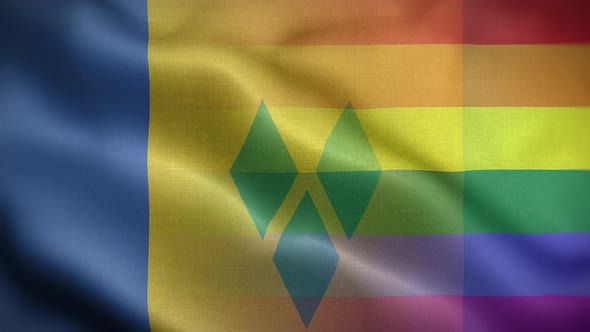 LGBT Saint Vincent And The Grenadines Flag Loop Background 4K