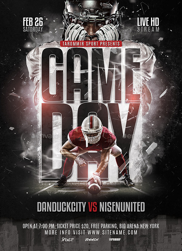 Game Day Football Flyer, Print Templates | GraphicRiver