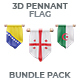 194 Pennant Flag 3D Render Design Elements 