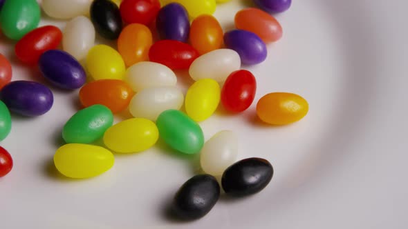Rotating shot of colorful Easter jelly beans alt