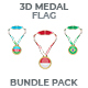 194 Medal Flag 3D Render Design Elements 