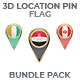 194 Location Pin Flag 3D Render Design Elements 