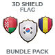 194 Shield Flag 3D Render Design Elements 