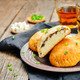 Eggplant goat cheese green onion cakes - PhotoDune Item for Sale