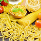 Pasta different with oil and tomatoes on board - PhotoDune Item for Sale