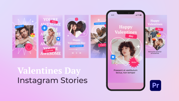 Valentines Day Love Instagram Stories for Premiere Pro