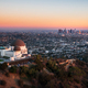Los Angeles city skyline and Griffith Observatory aerial view at sunset - PhotoDune Item for Sale