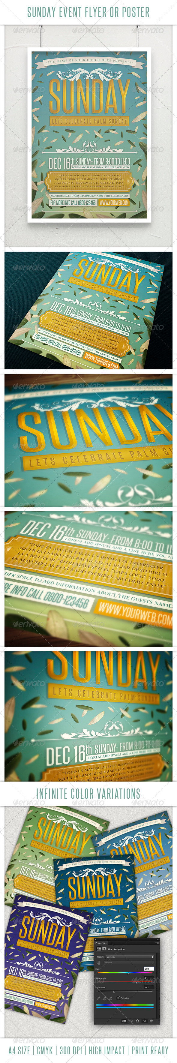 Sunday Event Flyer or Poster - Church Flyers