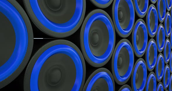 hi-fi stereo speakers dance beat music Red blue loop background 4k alt
