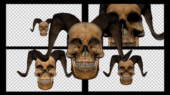 Horned Human Skull Transition Pack - HD
