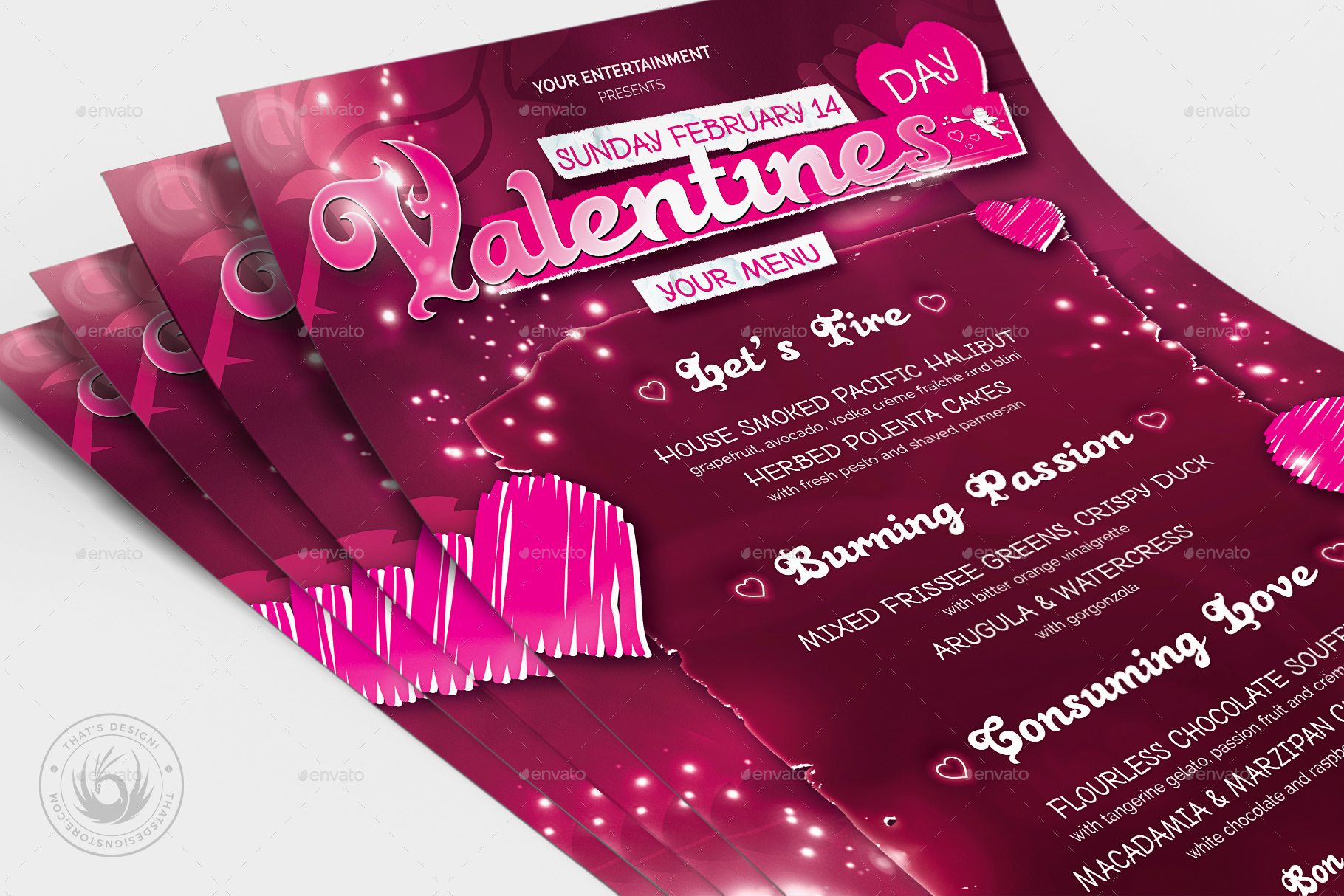 Valentines Day Menu Template V7 by lou606 | GraphicRiver