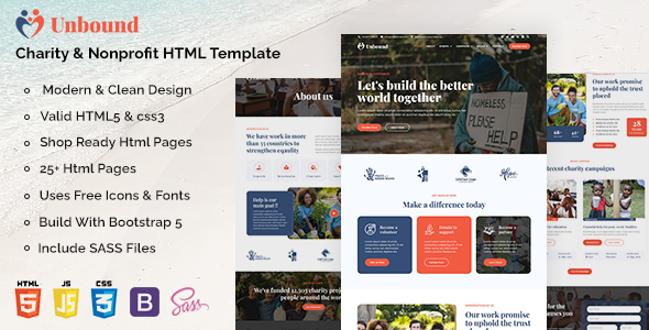 Unbound – A Charity and Nonprofit HTML Template