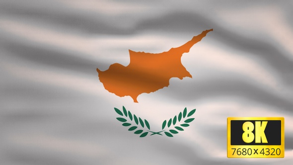 8K Cyprus  Windy Flag Background alt