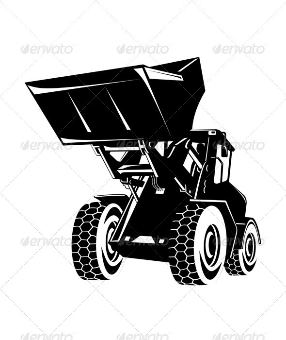 Front End Loader Digger Excavator Retro - Man-made Objects Objects
