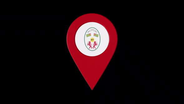 3D Rotating Pin Icon Animation With Togo Coat Of Arms Alpha Channel 2K alt