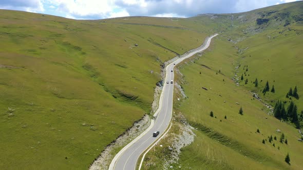 Aerial View Of Famous Romanian Mountain Road Transalpina alt