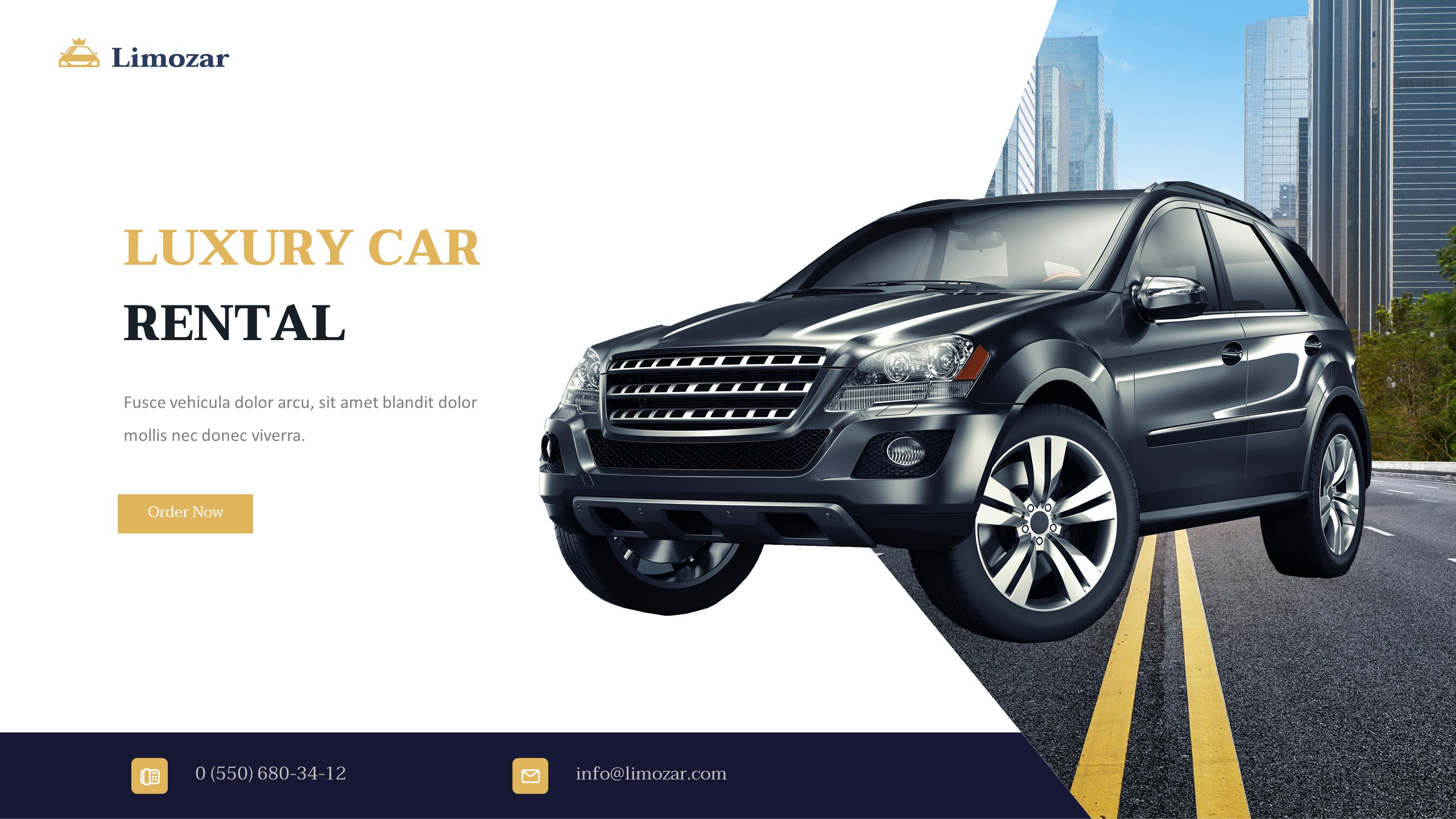 Limozar - Limousine Services Powerpoint Template, Presentation Templates