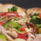 Close Up of a Slice of Pizza with Mushrooms Cheese Broccoli Pepper - VideoHive Item for Sale