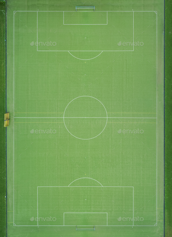 Empty football ground, top view