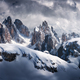 Beautiful mountain peaks in snow in winter. Dramatic landscape - PhotoDune Item for Sale
