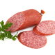 Smoked sausage with slices isolated on a white background - PhotoDune Item for Sale