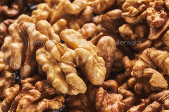 Extreme close up picture of walnuts. - Stock Photo - Images