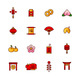 Chinese New Year Colored Pixel Perfect Icons Set