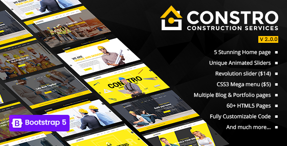 Incredible Constro - Construction Business HTML5 Template
