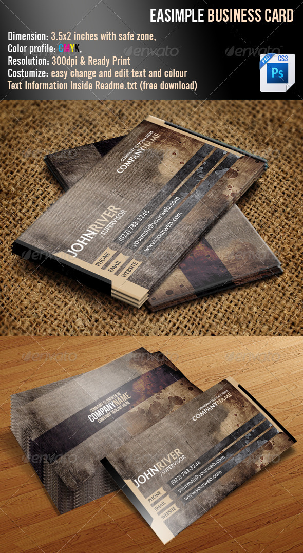 Easimple Business Card - Grunge Business Cards