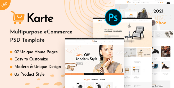 Karte - Multipurpose E-Commerce PSD Template