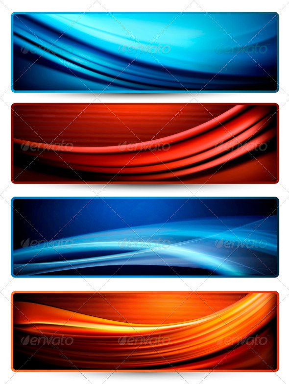 Set of colorful abstract business banners - Borders Decorative