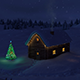 Log Cabin with Christmas Tree at Night - VideoHive Item for Sale