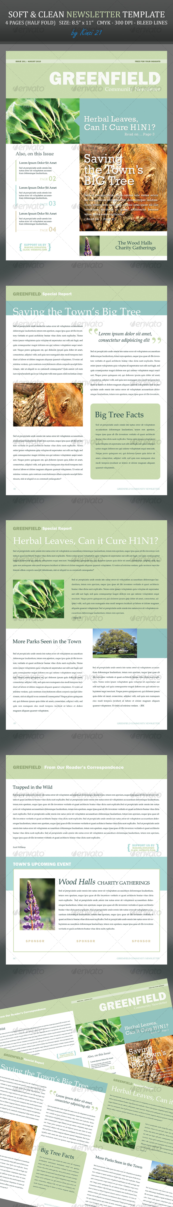 Soft & Clean Newsletter PSD Template - Newsletters Print Templates
