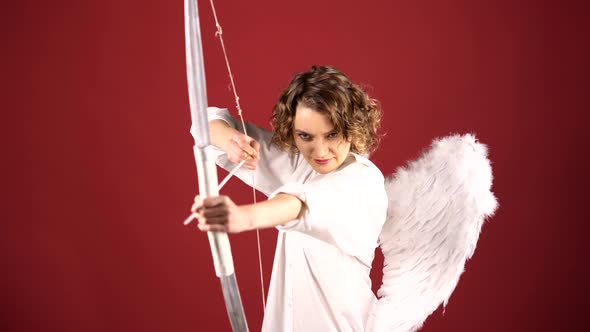 Valentines Day Woman Cupid with Bow alt